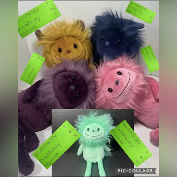 LAST SET! BNWT Jellycat Monster Set of 5 Cosmos, Jinx, Gibbles, Luda, Zeke! - Picture 3 of 15